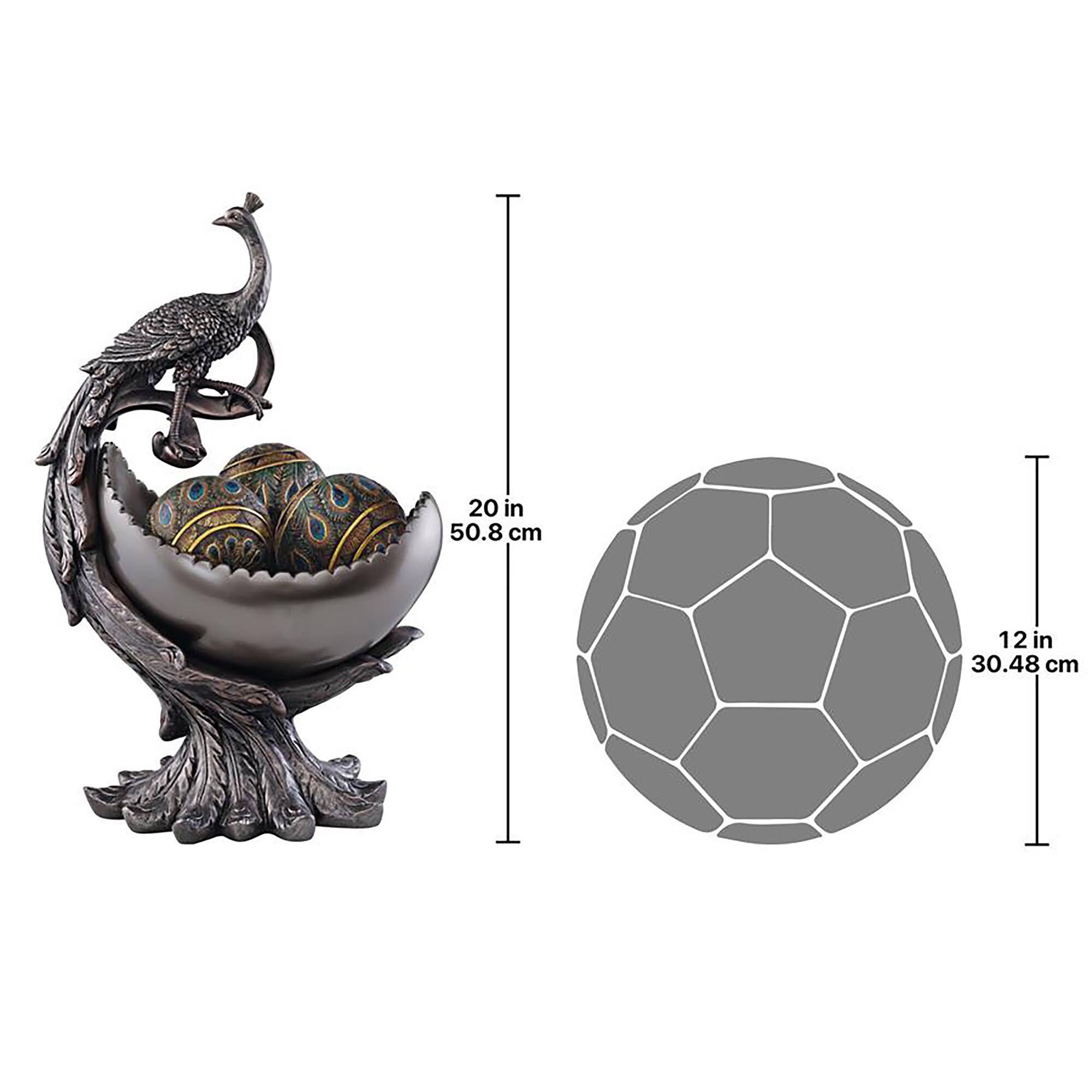 Design Toscano® 20" Peacock's Bounty Centerpiece Sculptural Bowl